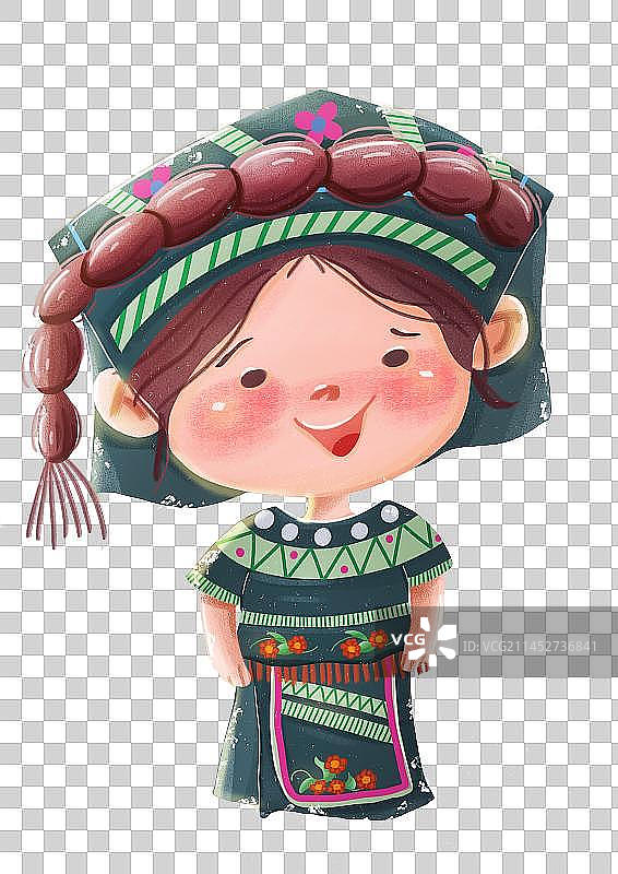 民族仡佬族人物插画图片素材