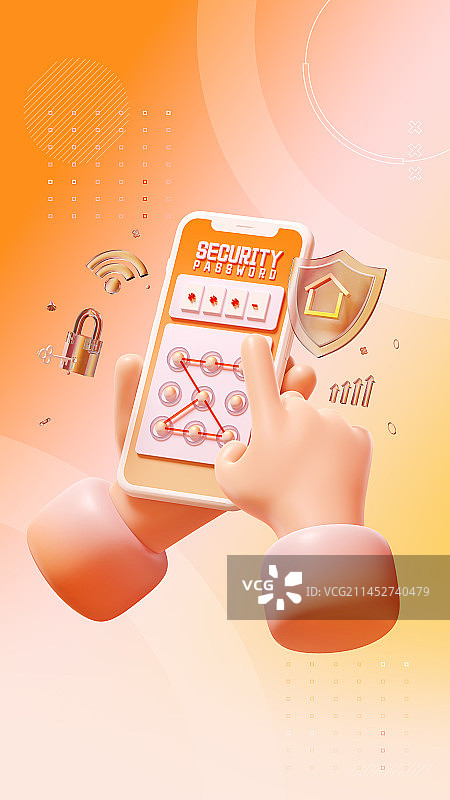 3D渲染手机银行金融理财主题插画图片素材