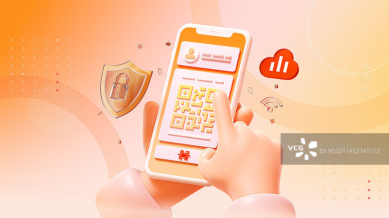 3D渲染手机银行金融理财主题插画图片素材