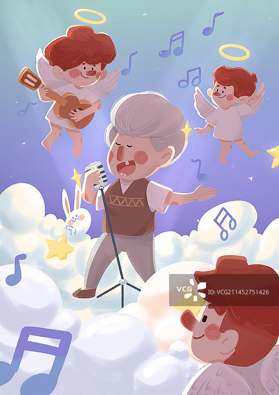 天使在唱歌图片素材