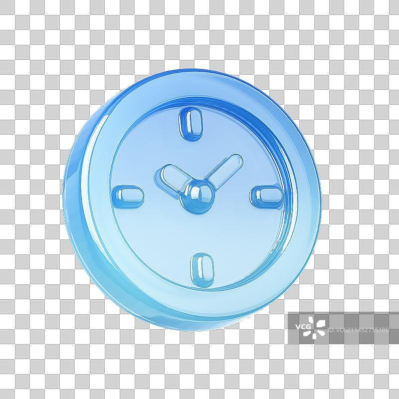 3D渲染的蓝色玻璃图标图片素材