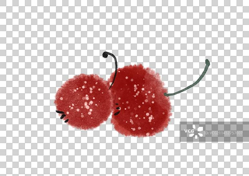 二十四节气水墨水果元素-立秋山楂图片素材