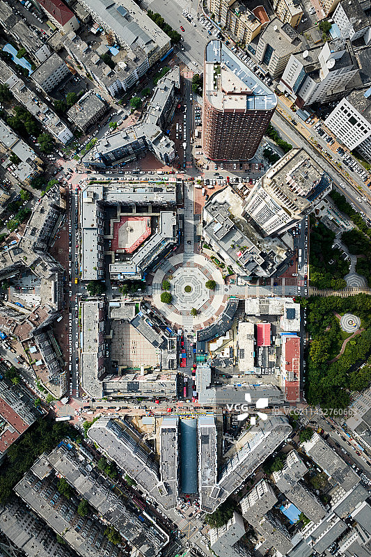 俯拍辽宁省沈阳市八卦街图片素材