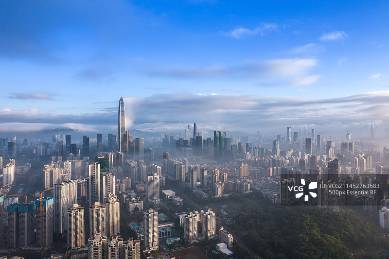 粤港澳大湾区广东省深圳市福田区城市风光图片素材
