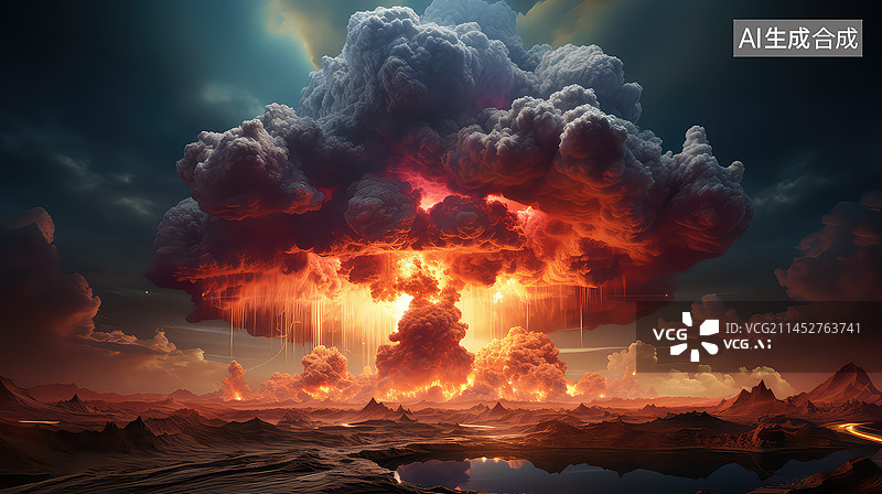 【AI数字艺术】大爆炸，蘑菇云核战争图片素材