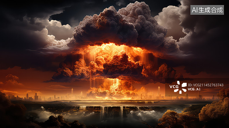 【AI数字艺术】大爆炸，蘑菇云核战争图片素材
