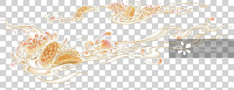 飘散在空气中的月饼与菊花的味道图片素材