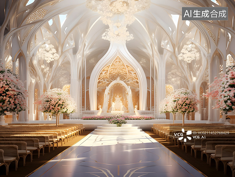 【AI数字艺术】婚礼殿堂图片素材