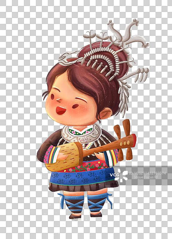 民族侗族人物插画图片素材