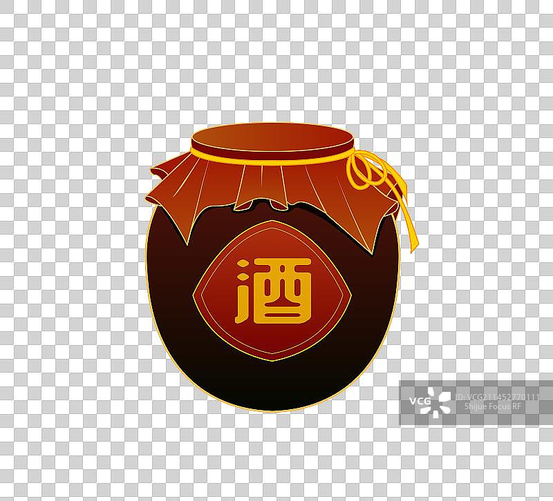 国潮风酒坛矢量插画图片素材
