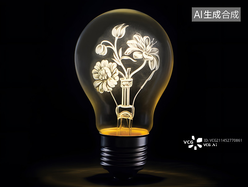 【AI数字艺术】灯泡图片素材