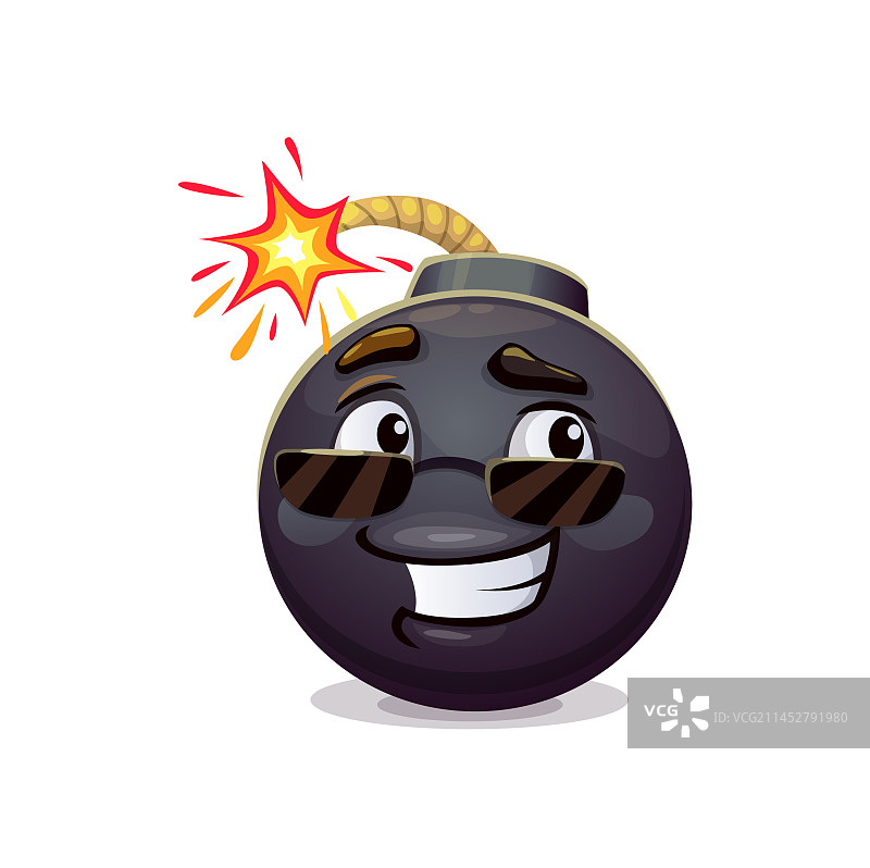 戴墨镜的卡通微笑炸弹图片素材