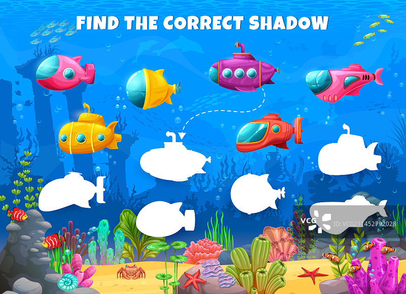 寻找潜艇或深海潜水器的正确阴影图片素材