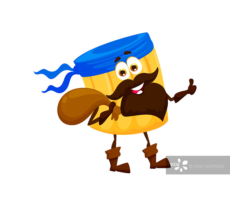 带钱袋的卡通意大利面海盗图片素材