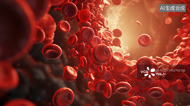 【AI数字艺术】血管内血液中的脂肪细胞 血液中血细胞胆固醇图片素材