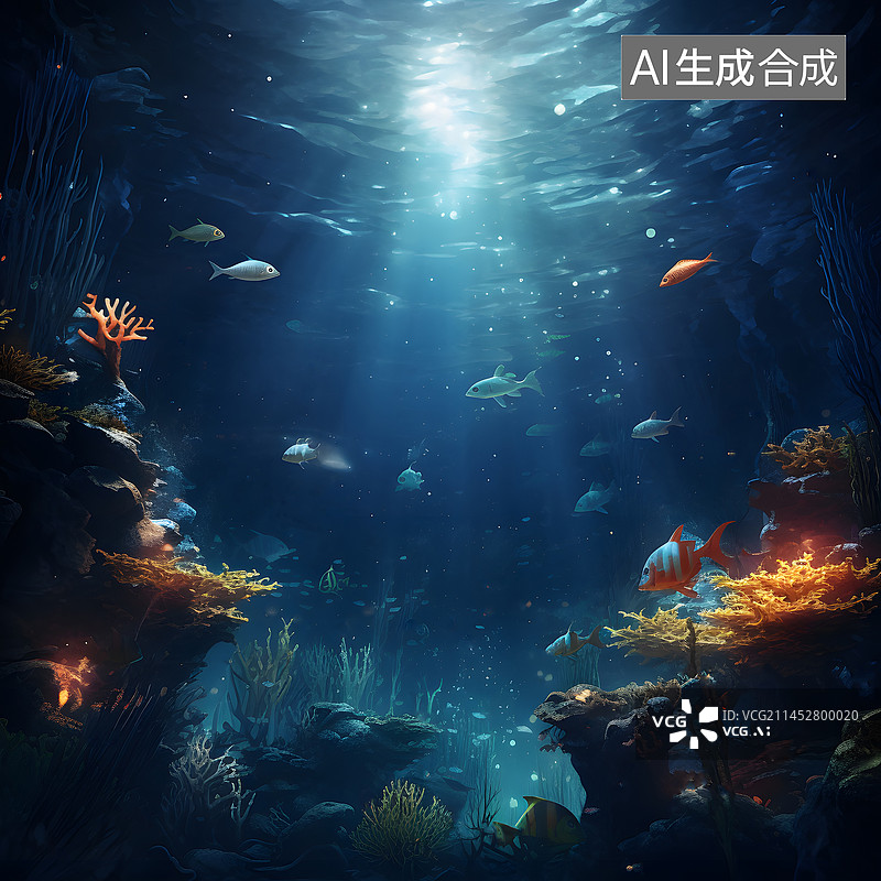 【AI数字艺术】AIGC:海洋环境 海底世界 珊瑚 海洋生命图片素材