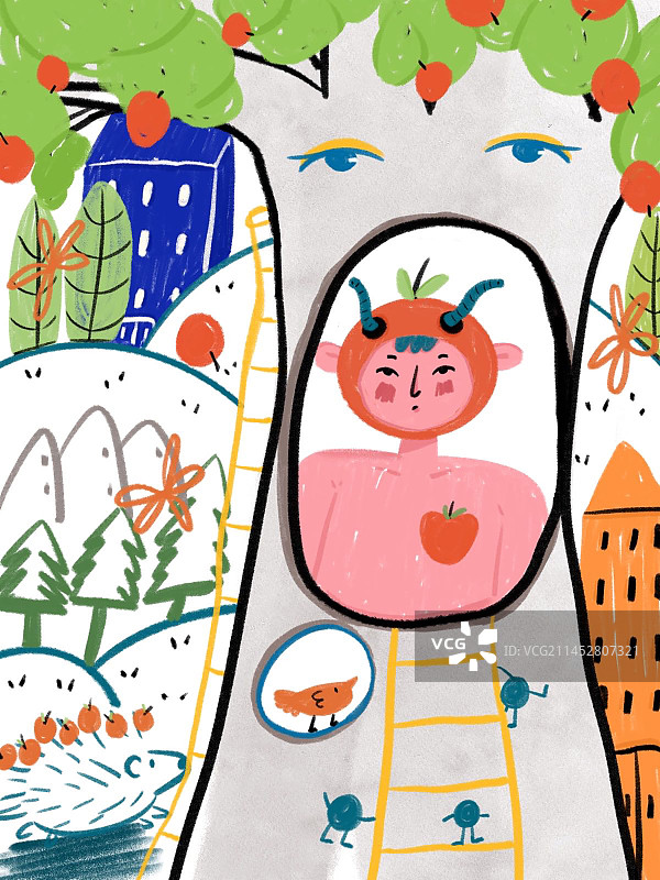 绘本故事苹果仙子图片素材