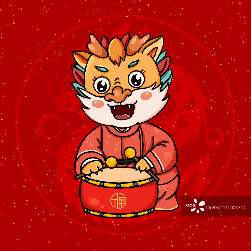 龙打鼓，新年，汉服，龙年图片素材