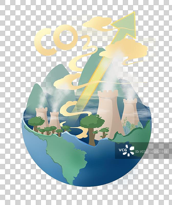 碳排放污染的地球环境图片素材