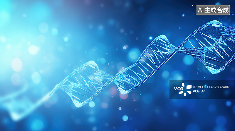 【AI数字艺术】双螺旋DNA概念医学背景图片素材