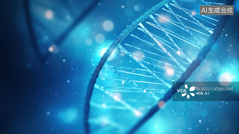 【AI数字艺术】双螺旋DNA概念医学背景图片素材