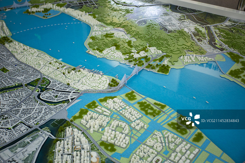 广东省汕头市潮汕历史文化博物馆地形沙盘模型图城市展示图片素材