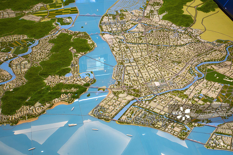 广东省汕头市潮汕历史文化博物馆地形沙盘模型图城市展示图片素材