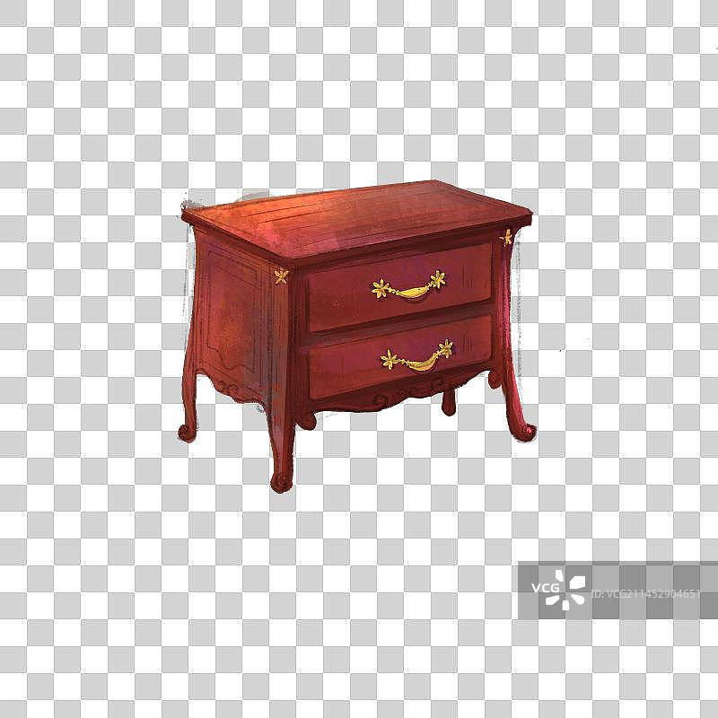 木质复古家具手绘风免扣元素图片素材