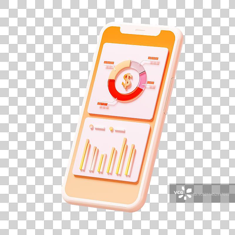 3D有APP页面的智能手机免抠元素图片素材