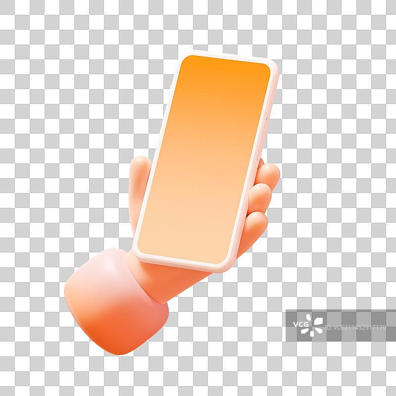 3D拿着智能手机的手免抠元素图片素材