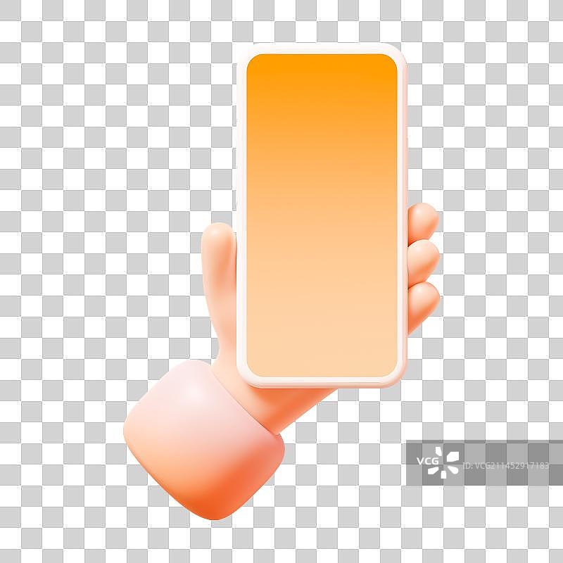 3D拿着智能手机的手免抠元素图片素材