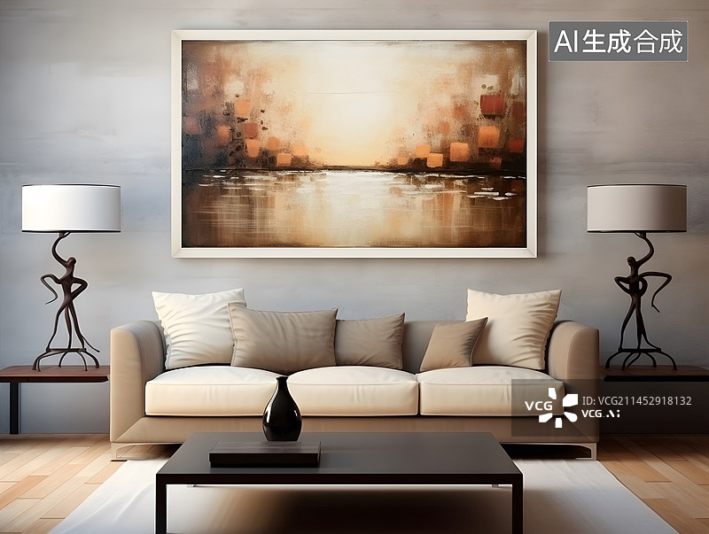 【AI数字艺术】现代客厅设计图片素材
