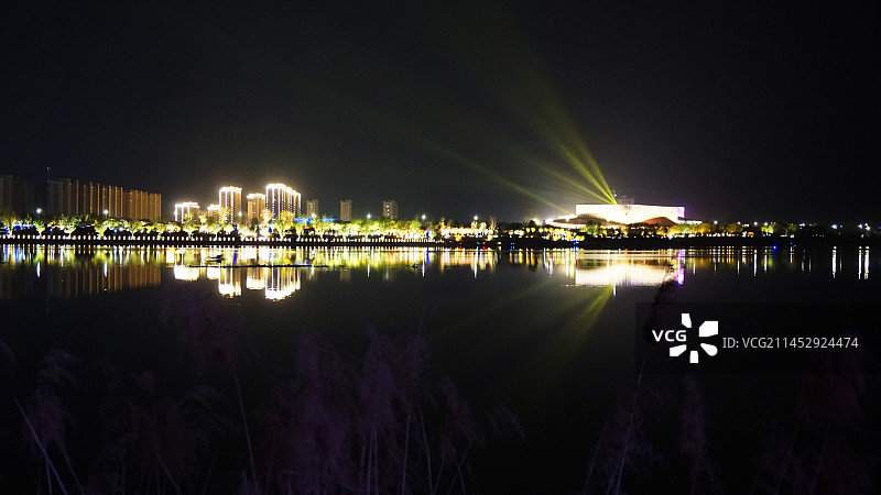 临沂兰山 沂水河夜之光图片素材