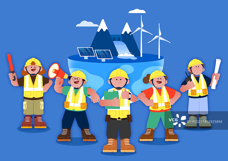 生态友好型能源插画图片素材