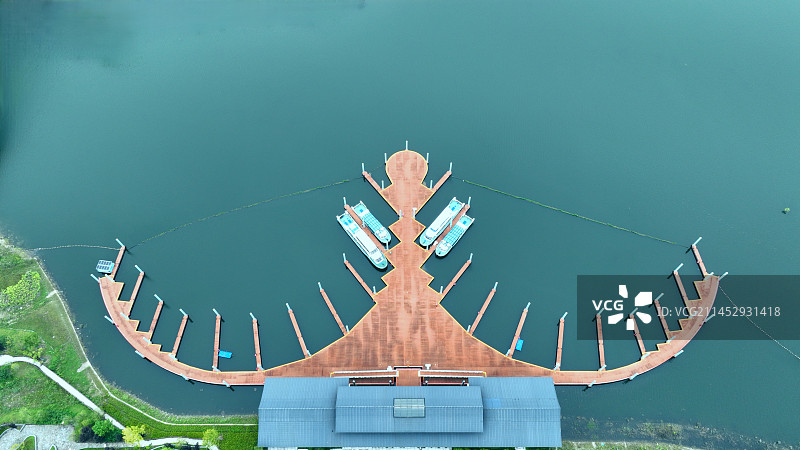 月潭码头图片素材