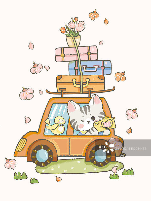 和猫猫一起出门旅行吧图片素材