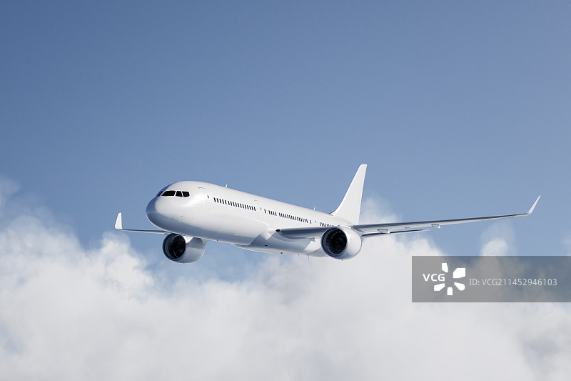 客机_高空巡航_云端图片素材
