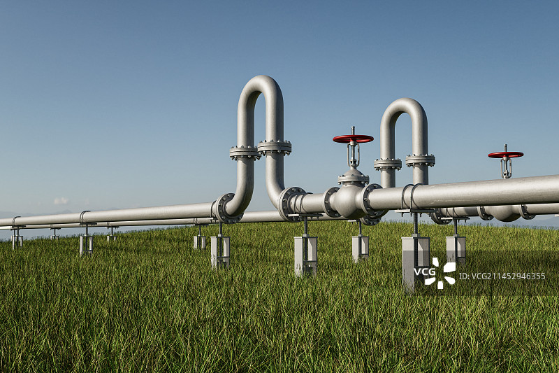 天然气_石油_管道_草地图片素材