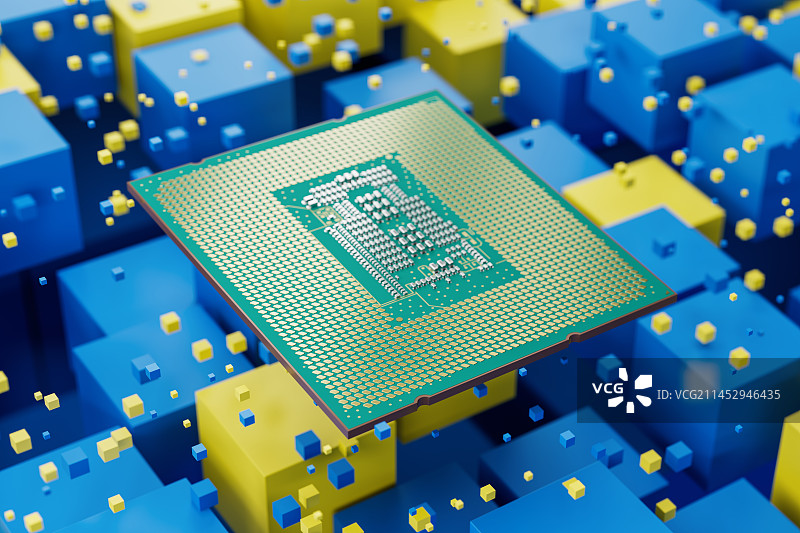 芯片_方块粒子_背景图片素材