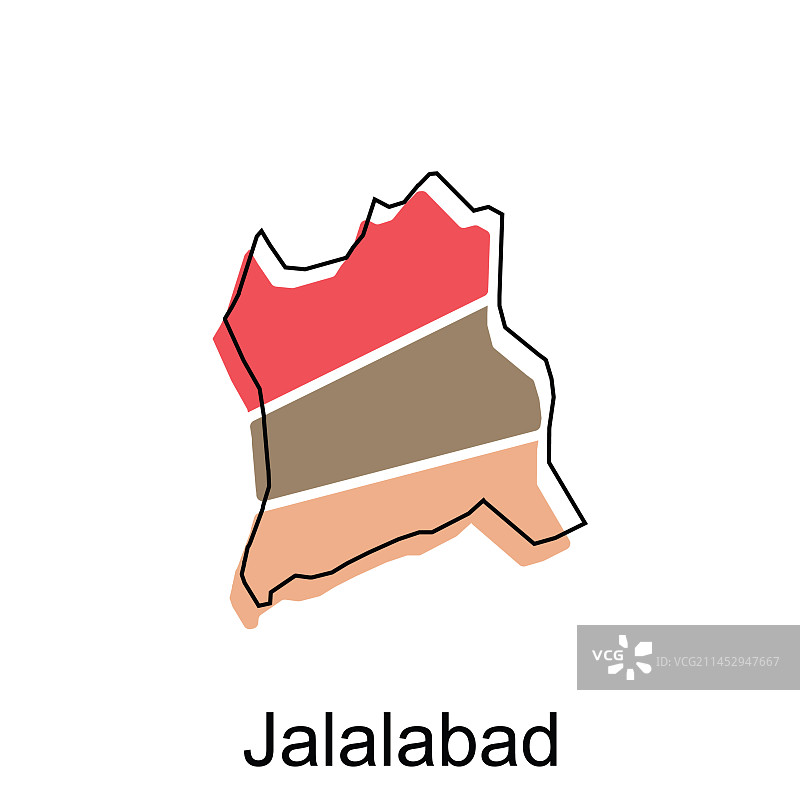 查拉拉巴德市现代简约几何地图图片素材