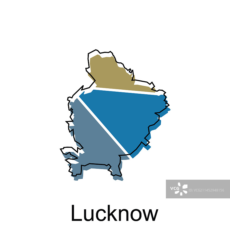 勒克瑙市现代简约几何地图图片素材