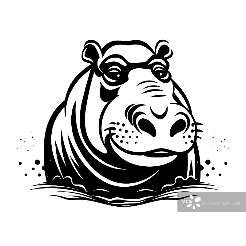 河马轮廓图片素材