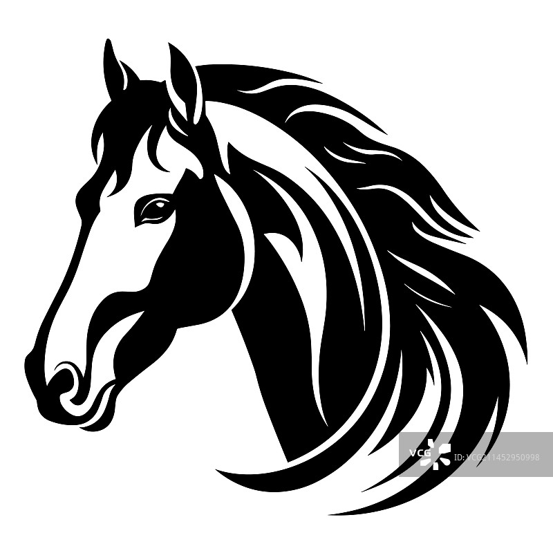 骏马剪影图片素材