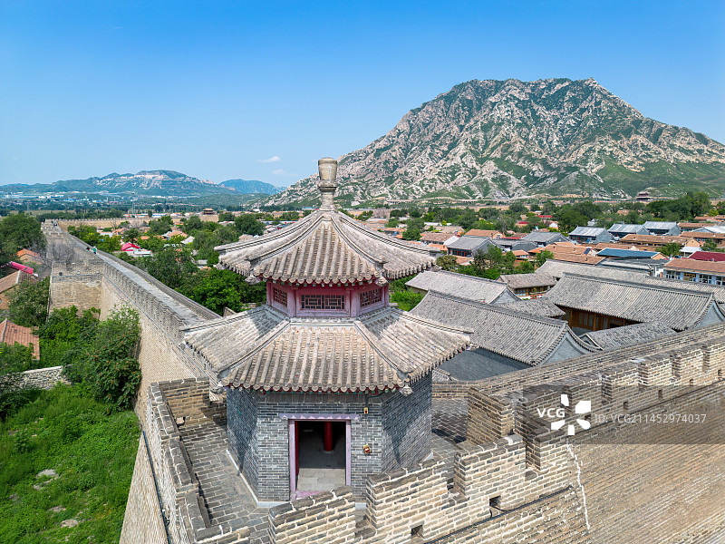 航拍河北省张家口市怀来县鸡鸣驿古城图片素材