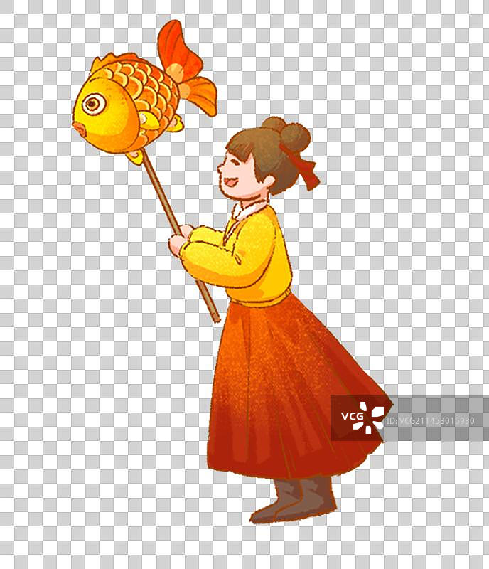 中国风新年女孩元素图片素材