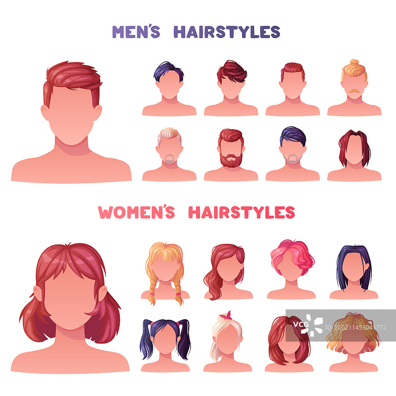 男女时尚发型图片素材