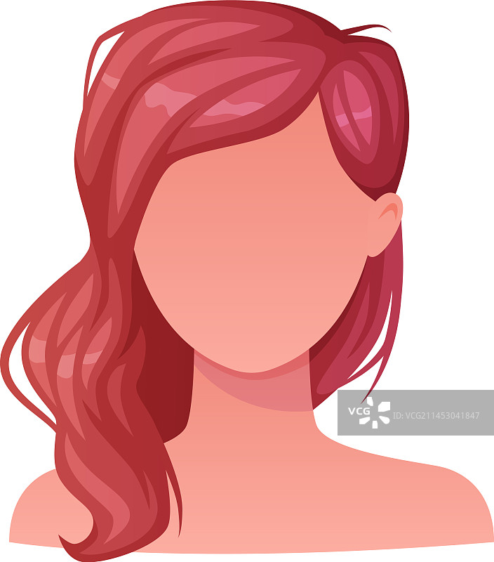 留着刘海的棕色长发女性发型图片素材