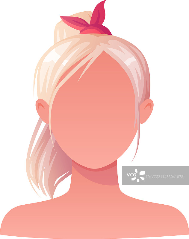 金色长发马尾辫女性发型图片素材