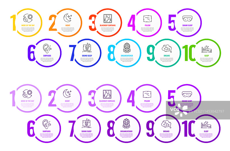睡眠线条信息图步骤图或图表图片素材