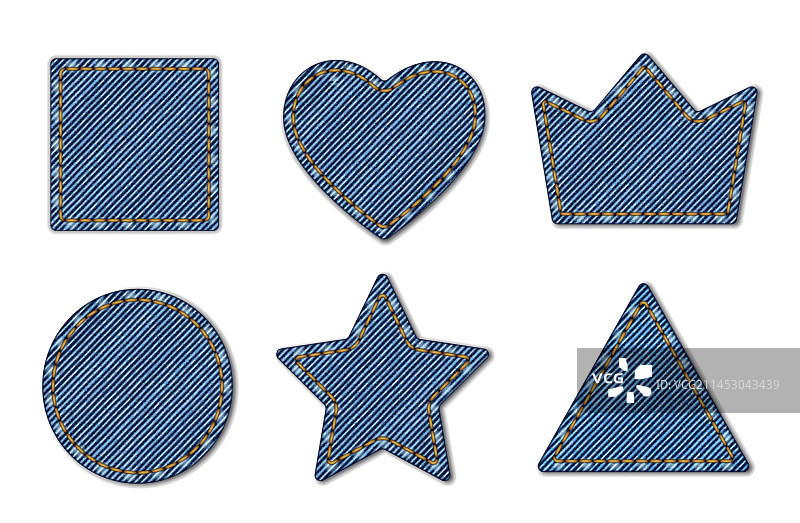 蓝色牛仔布料拼贴纹理图片素材